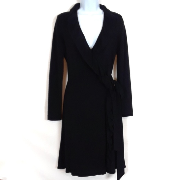 Milly of New York Dresses & Skirts - Milly of New York Black Ruffle Wrap Dress size S